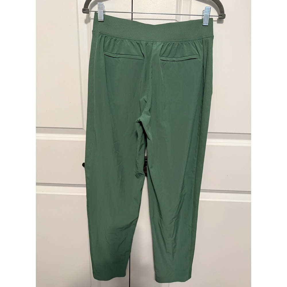 Athleta Green Athleisure Jogger Ankle Pants Women's Brooklyn Sz 6 Ribbed Sides - Picture 7 of 14